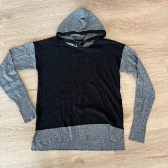 Smartwool Shadow Pine Hooded Sweater Color Block Wool Black Gray Medium - Picture 1 of 9